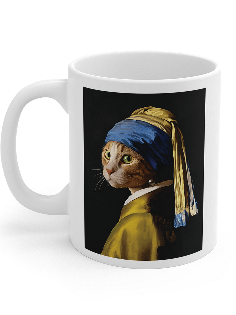 Cat with Pearl Earring Mug, 11oz product image (3)