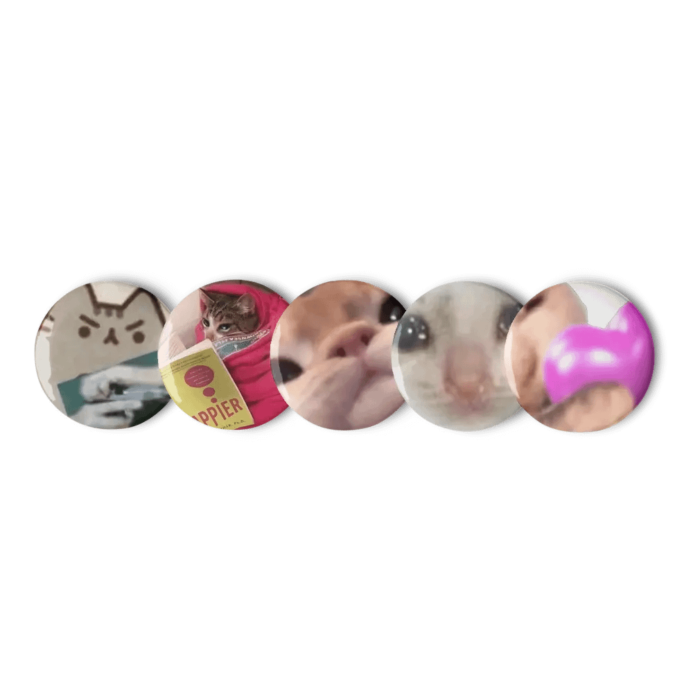 Set of Pin Buttons: Meme Cats 21 product image (11)