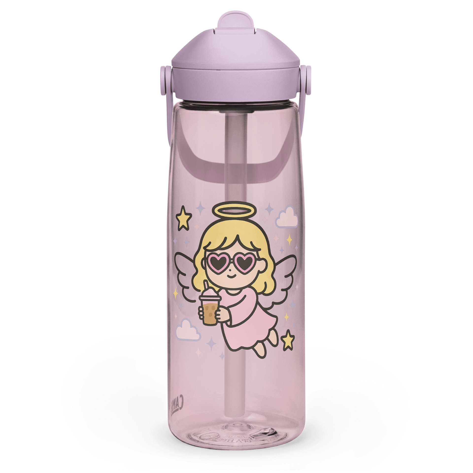 Heavenly Hydration Flip Straw Water Bottle Pink product image (1)