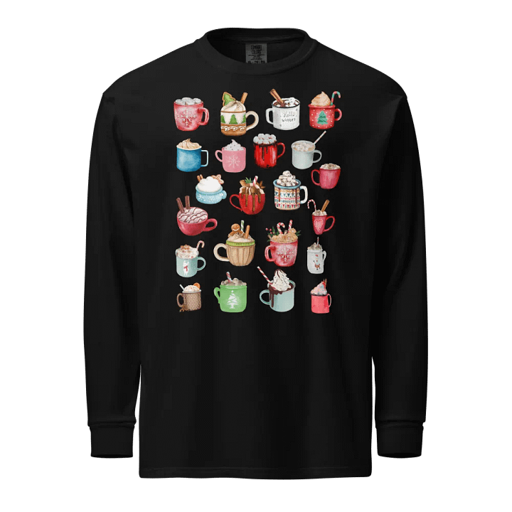 Hot Cocoa Collage Winter Adult Long-Sleeve T-Shirt product image (1)