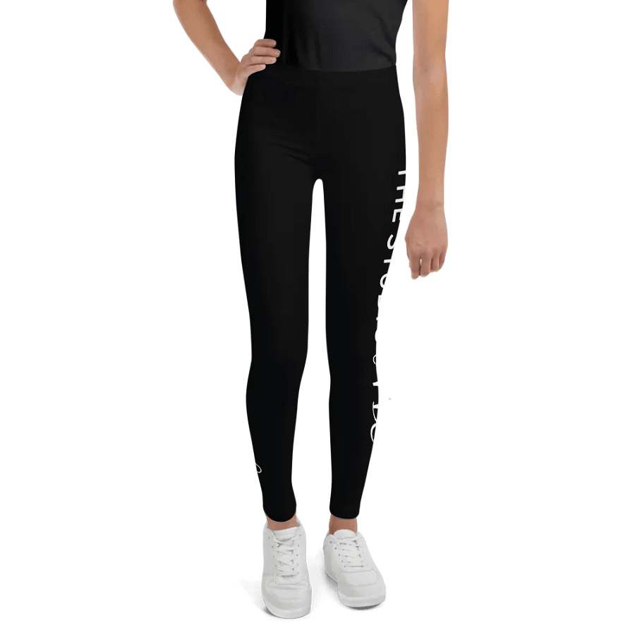 Youth Leggings | Black with White Logo/Text product image (1)
