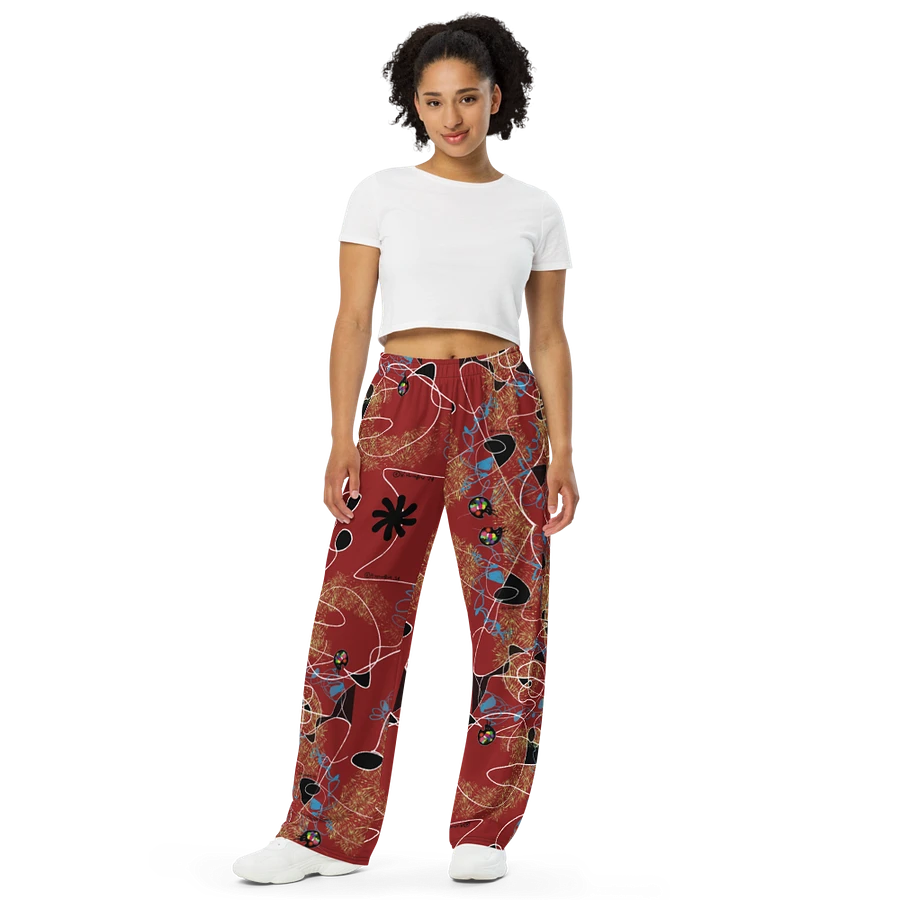 Scribble-Wear #4 Wide Unisex Pants/Tomato Red product image (3)