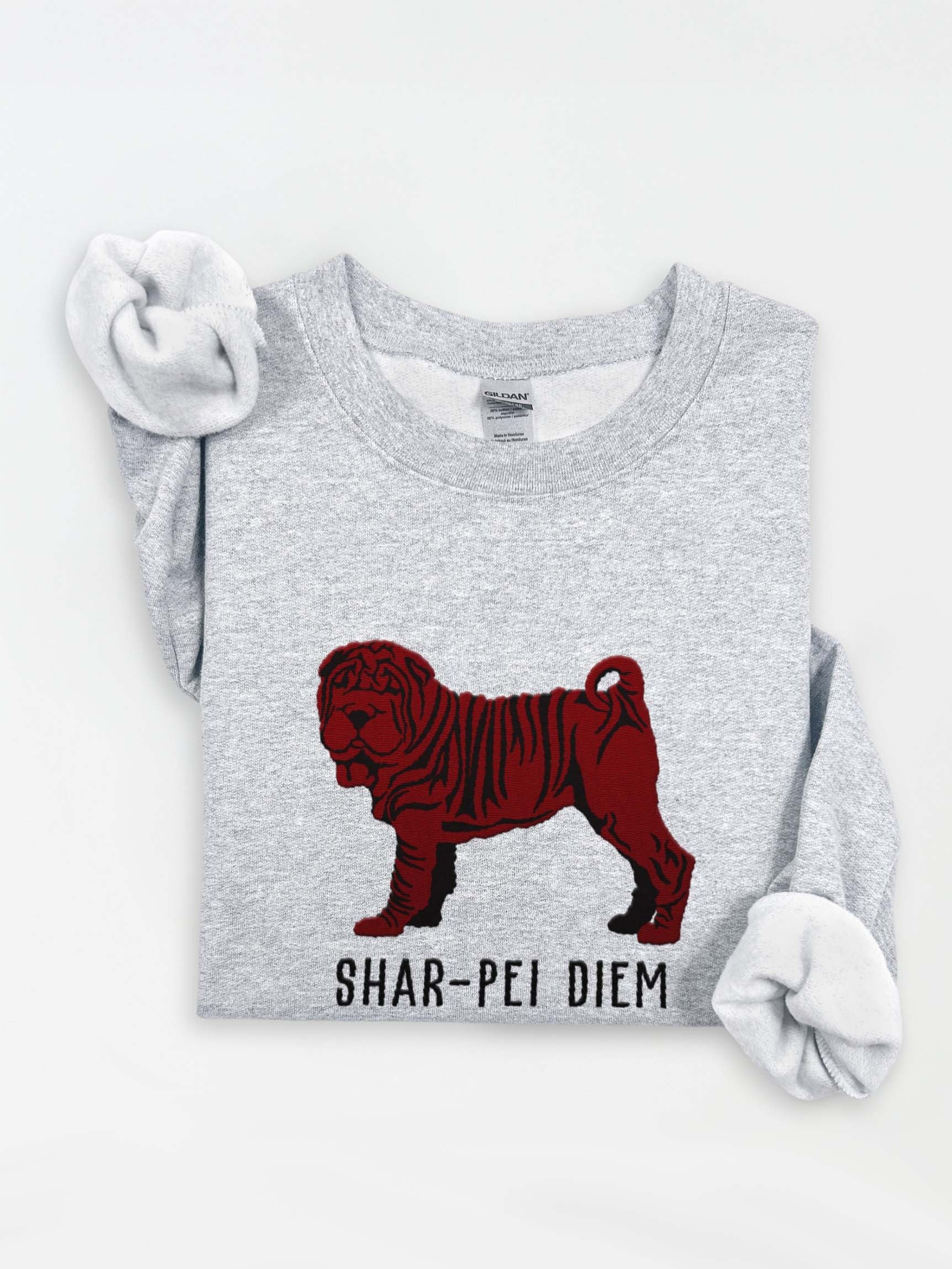 Shar-Pei Diem(2) Sweatshirt (Embroidered) of a Chinese Shar-Pei(Chocolate) product image (1)