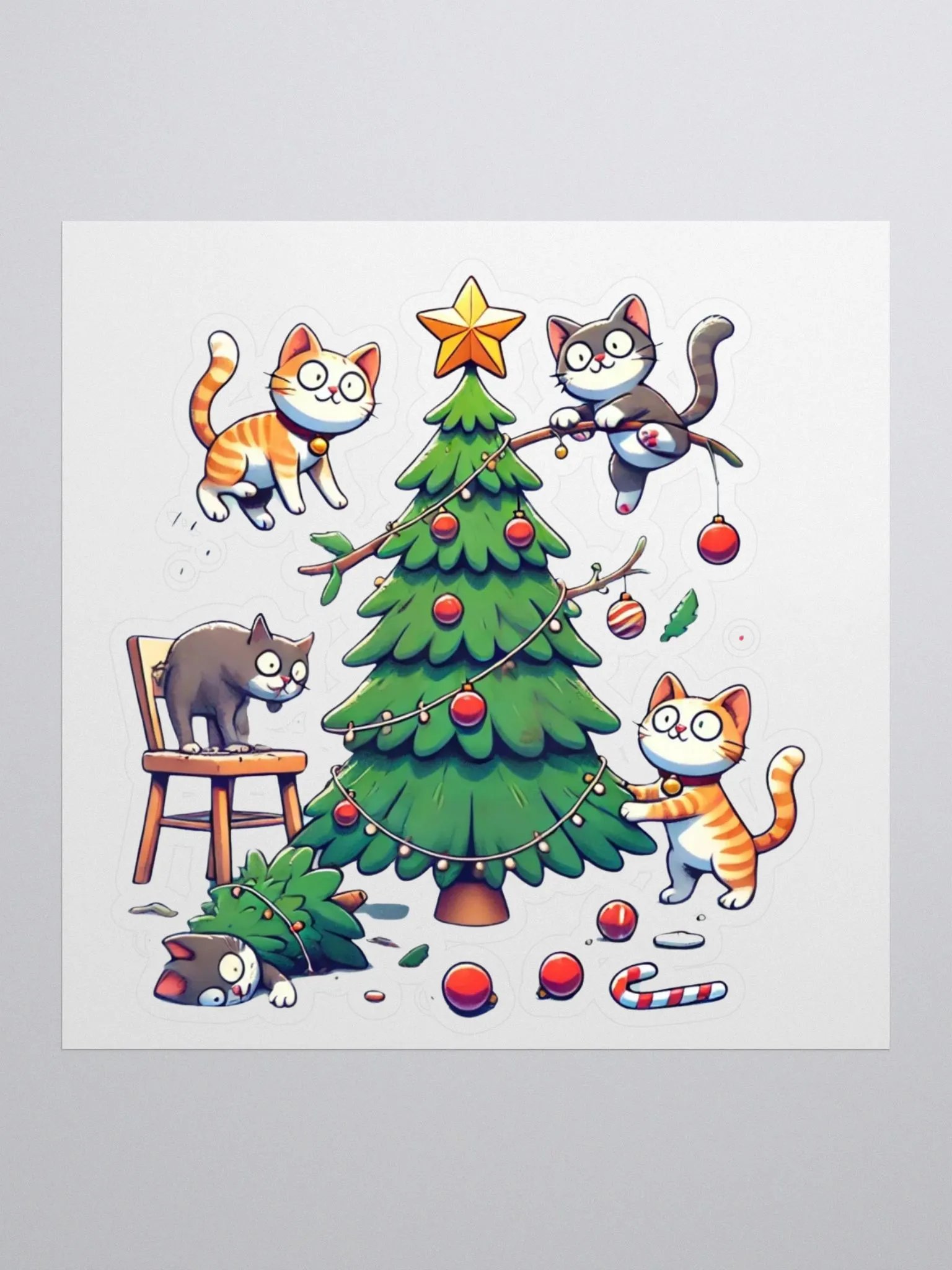 Cats & Christmas Chaos Kiss-Cut Sticker product image (1)