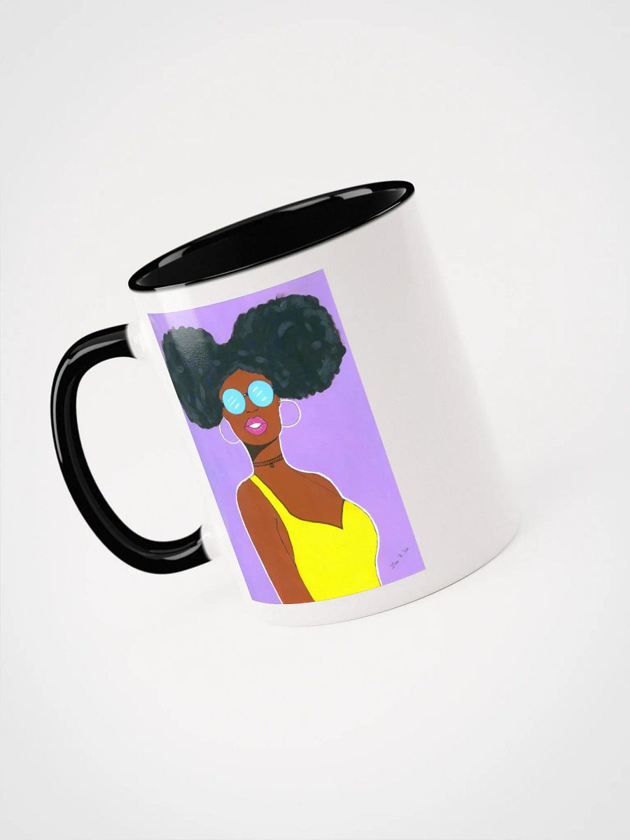 Afro American girl - (acrylic painting picture) - art by Dina R. - Ceramic Mug with Color Inside product image (15)
