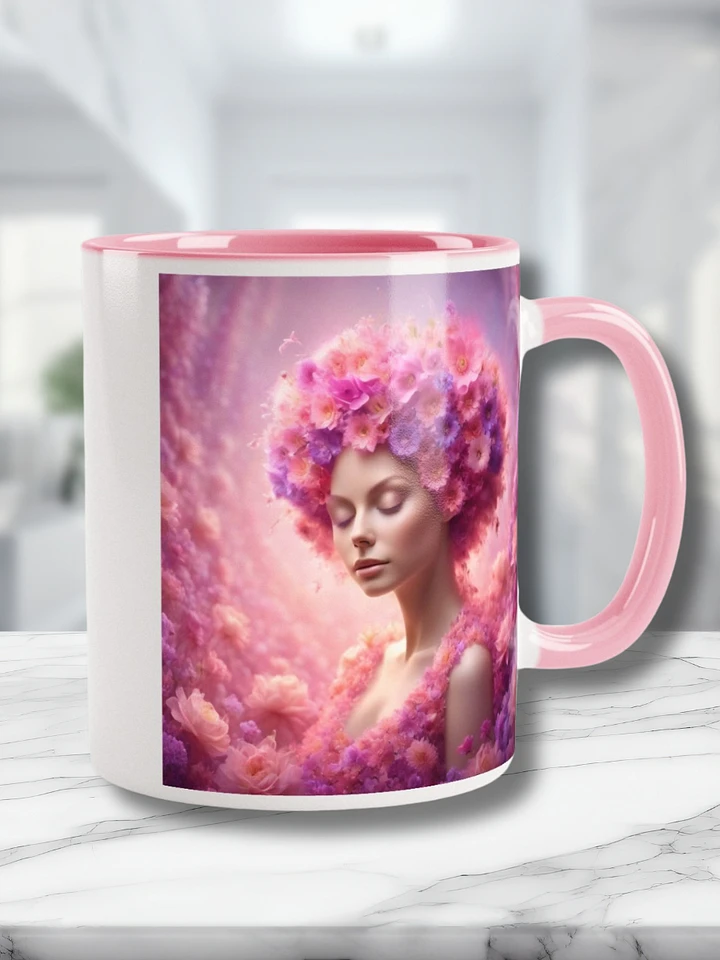 Pink Flower Girl Ceramic Mug product image (1)