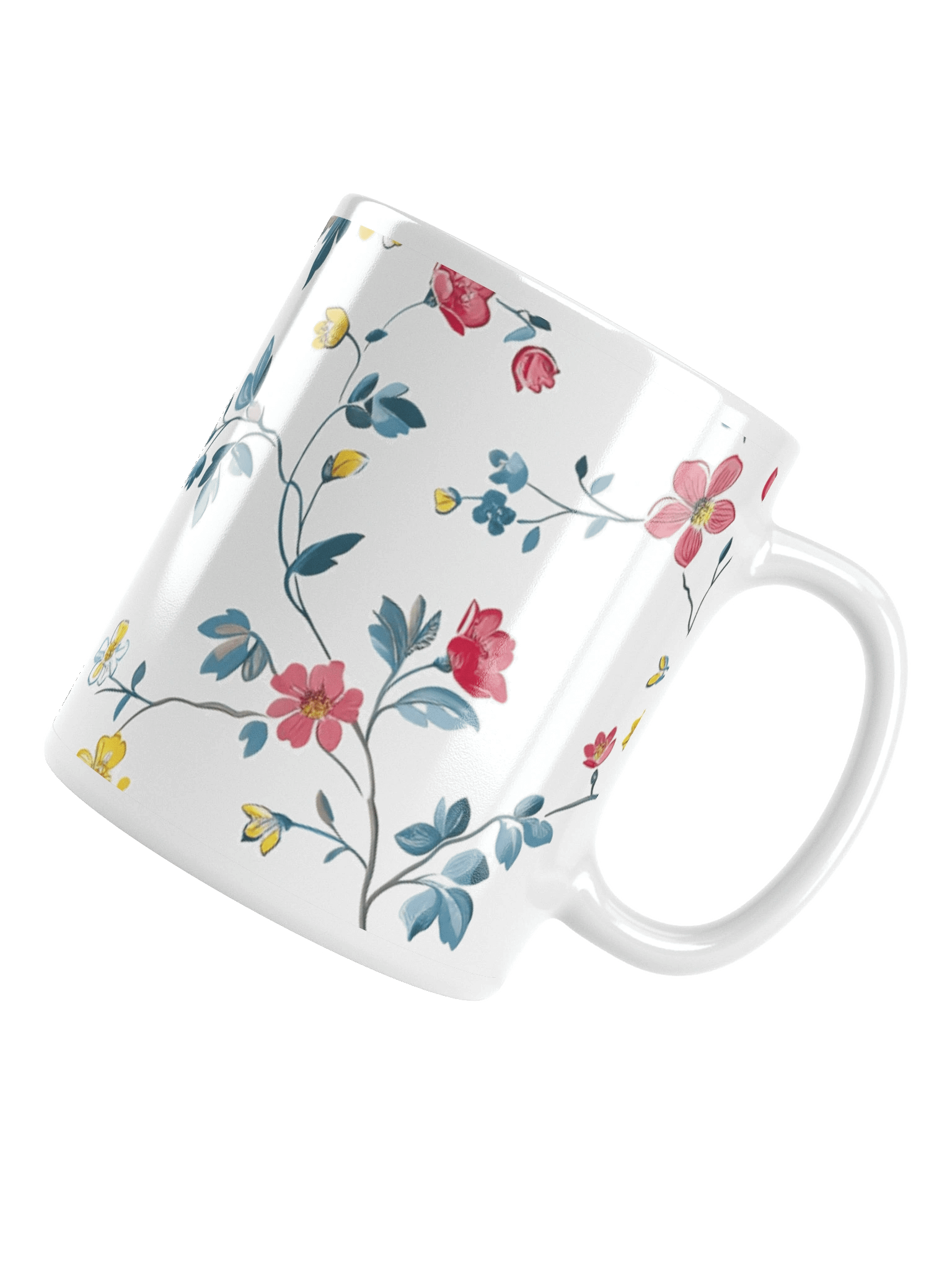 Multicolor Floral White Glossy Ceramic Mug by Treasure Pie product image (11)