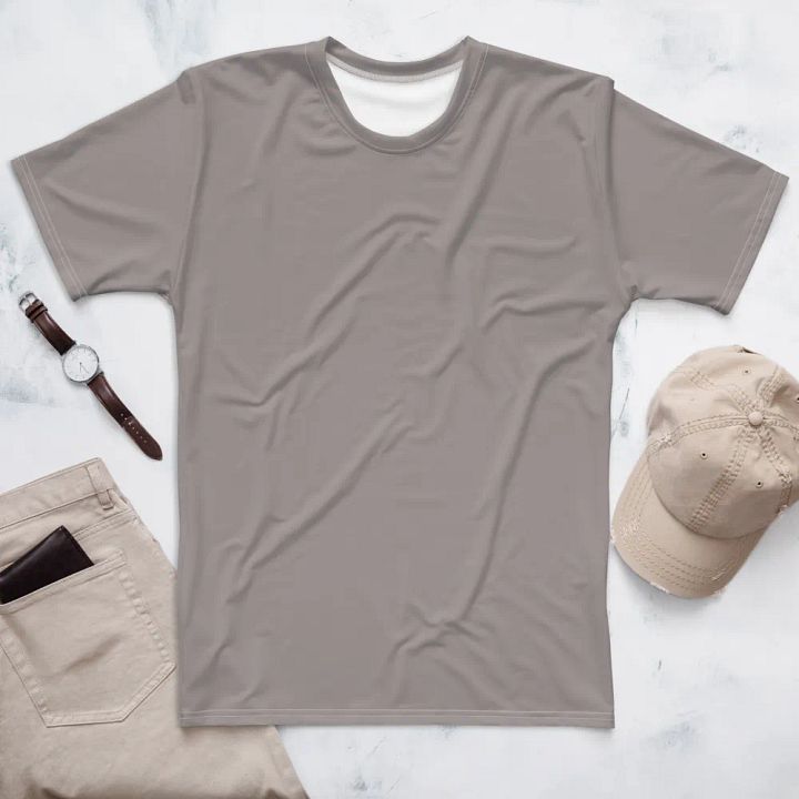 Plain Grey Soft Summer Men's Crewneck Polyester Heavyweight Premium T-Shirt by Treasure Pie product image (1)