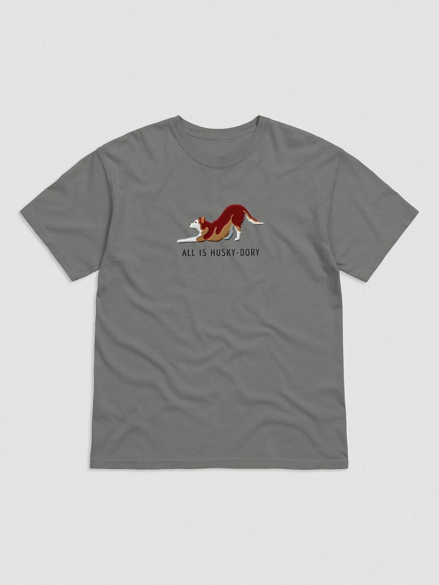All Is Husky-Dory T-Shirt(Embroidered) of a Siberian Husky(Red) product image (4)