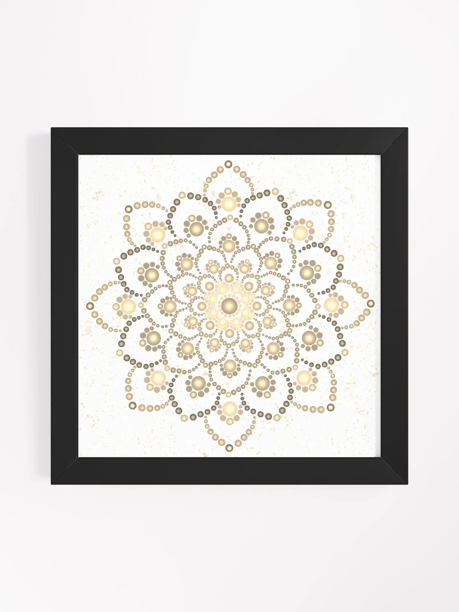 Golden-Brown Dot Mandala Framed High Quality Matte Poster product image (4)