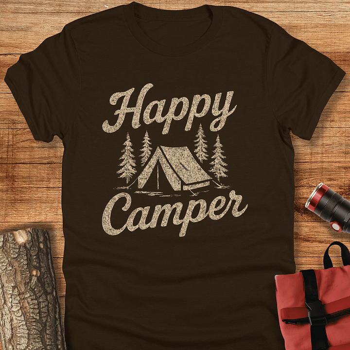 Happy camper, Vintage camping t-shirt, Unisex product image (2)