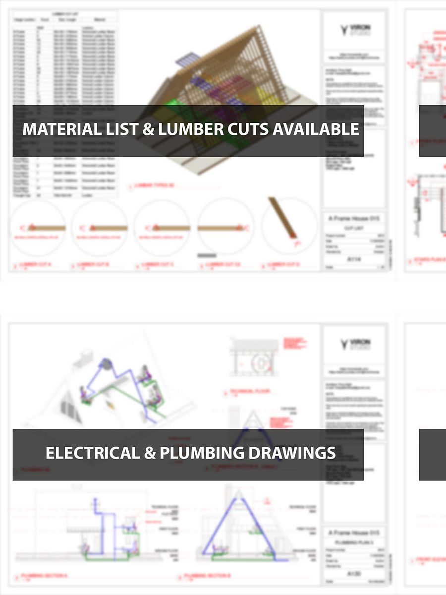 A Frame House 015 - Print & Build FULL DRAWINGS! product image (5)