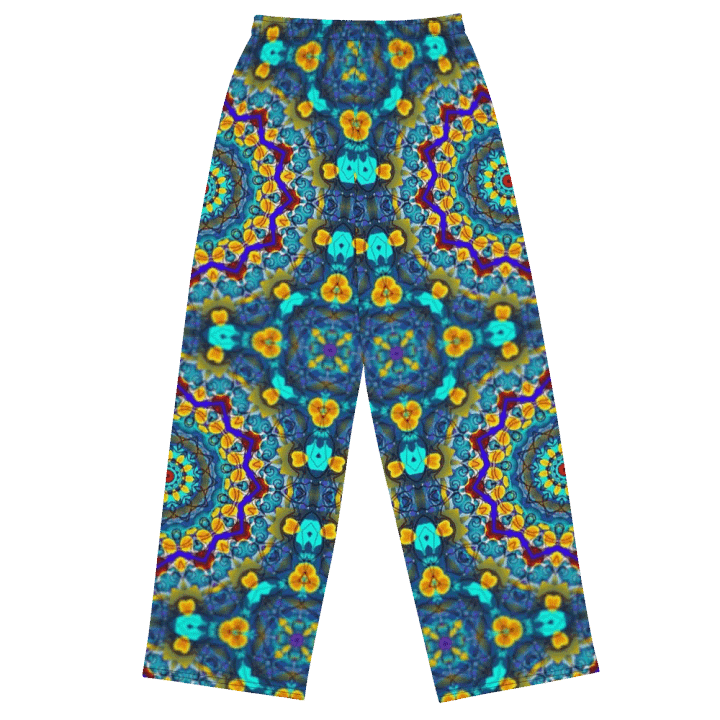 Blue Green Blur Kaleidoscope Wideleg Pants product image (1)