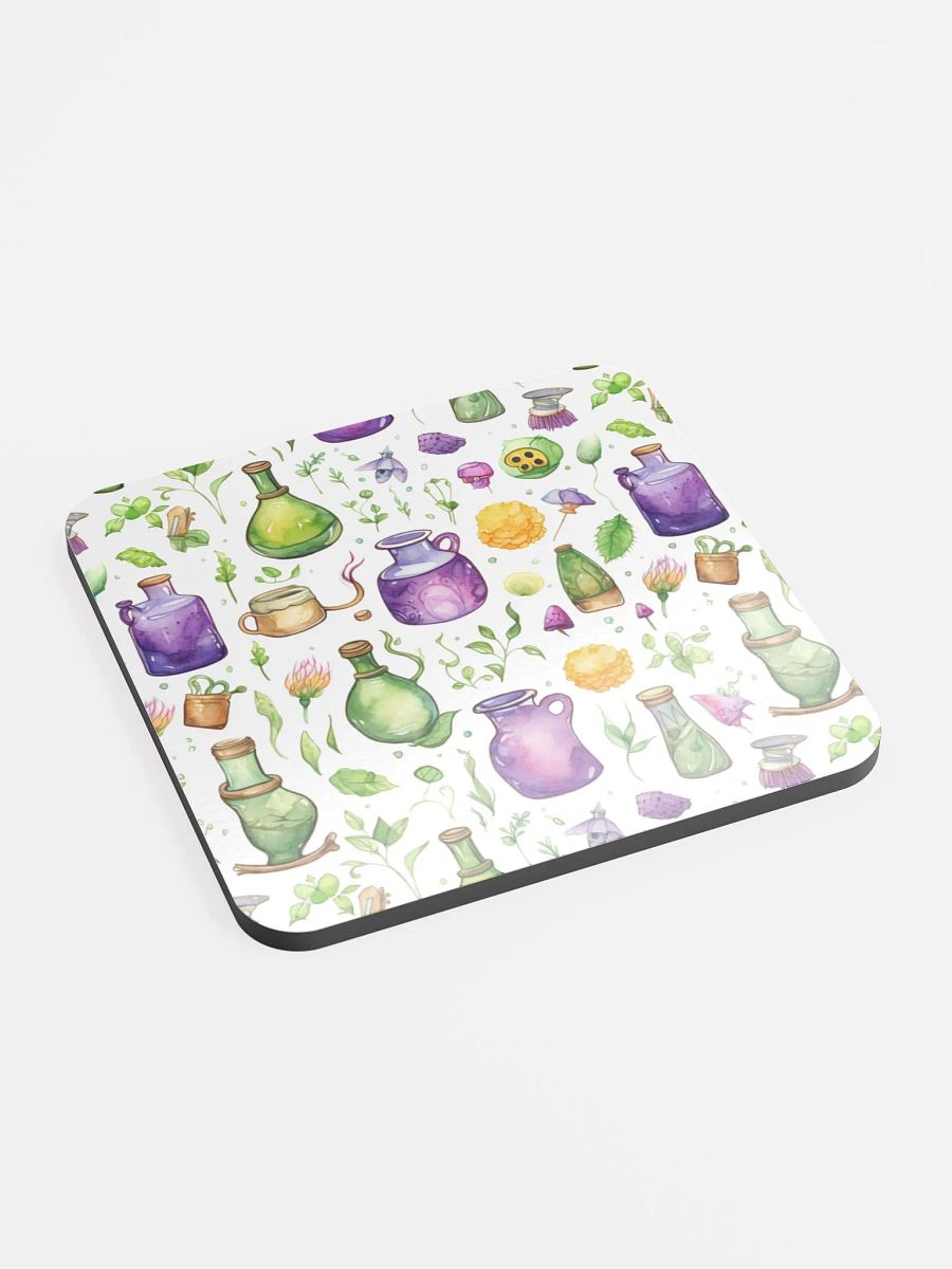 Glossed Cork Coaster 🟩 🔶 🟪 Fascinating Watercolor Pattern - Motif 1 product image (2)