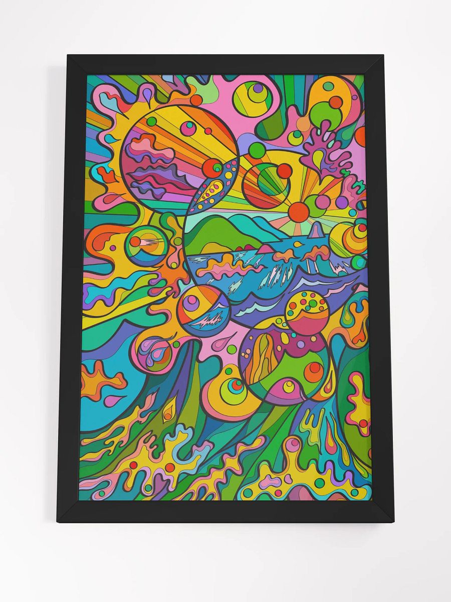 Vibrant Ayous Wood Framed Matte Poster - Bright Sea Bubbles product image (4)