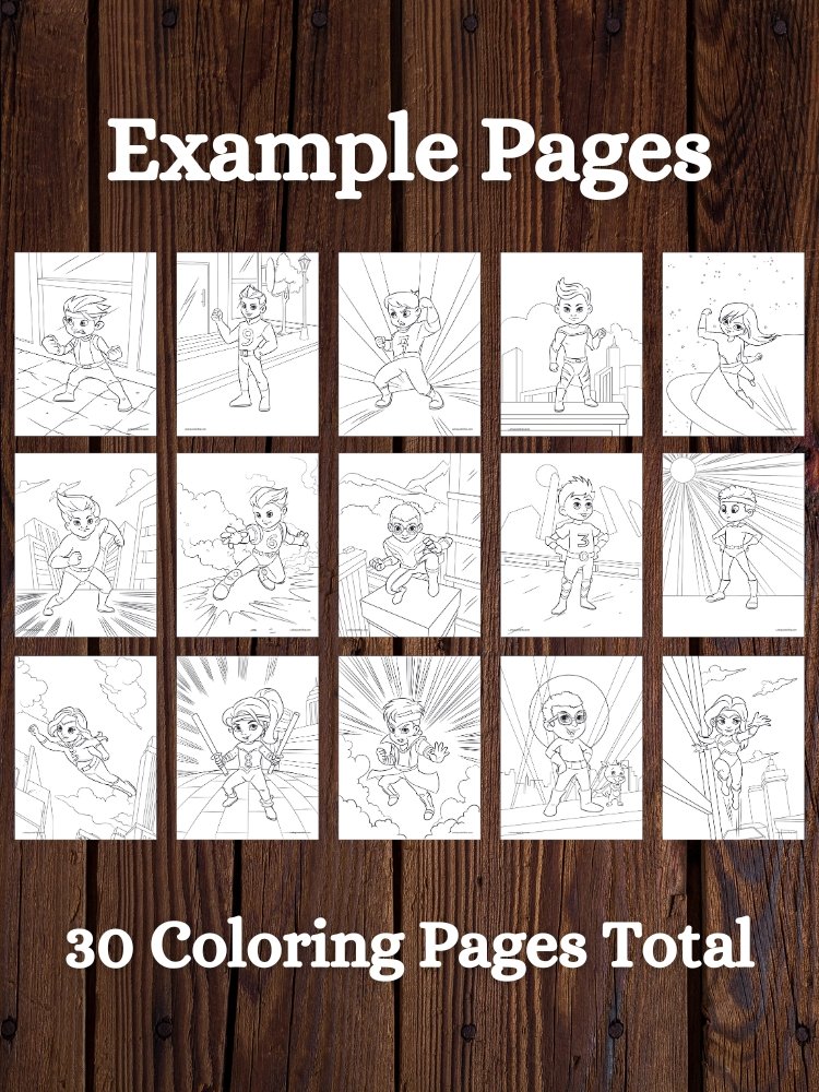 Hero Kids and Cute Aliens Printable Coloring Pages for Children product image (2)