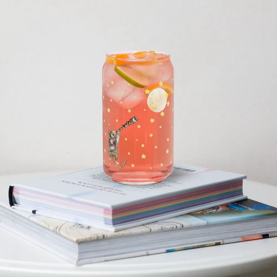 Good Friends Are Like Stars Glass Can Tumbler | 16oz Friendship-Themed Drinkware | Adorable Starry Night Design product image (8)