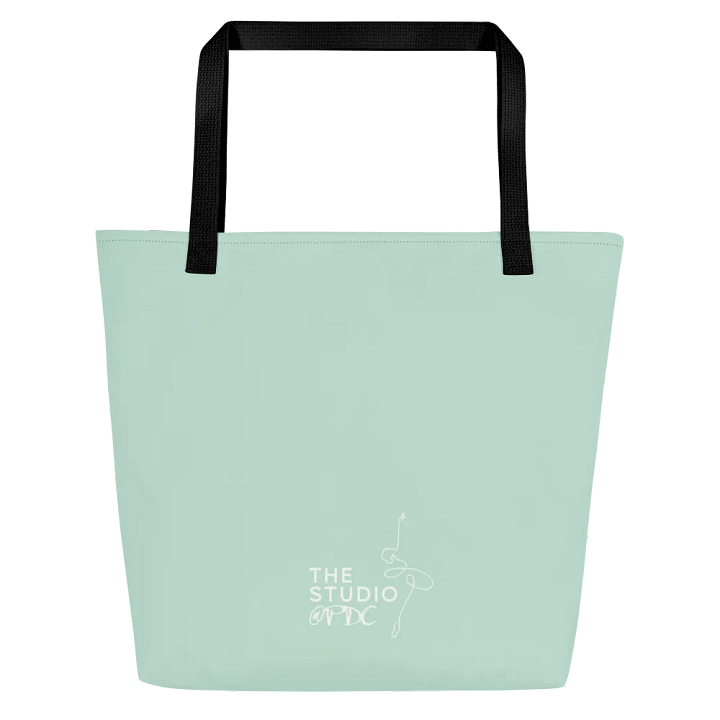 Shoe Bag Tote | Mint with White Logo and Quote product image (2)