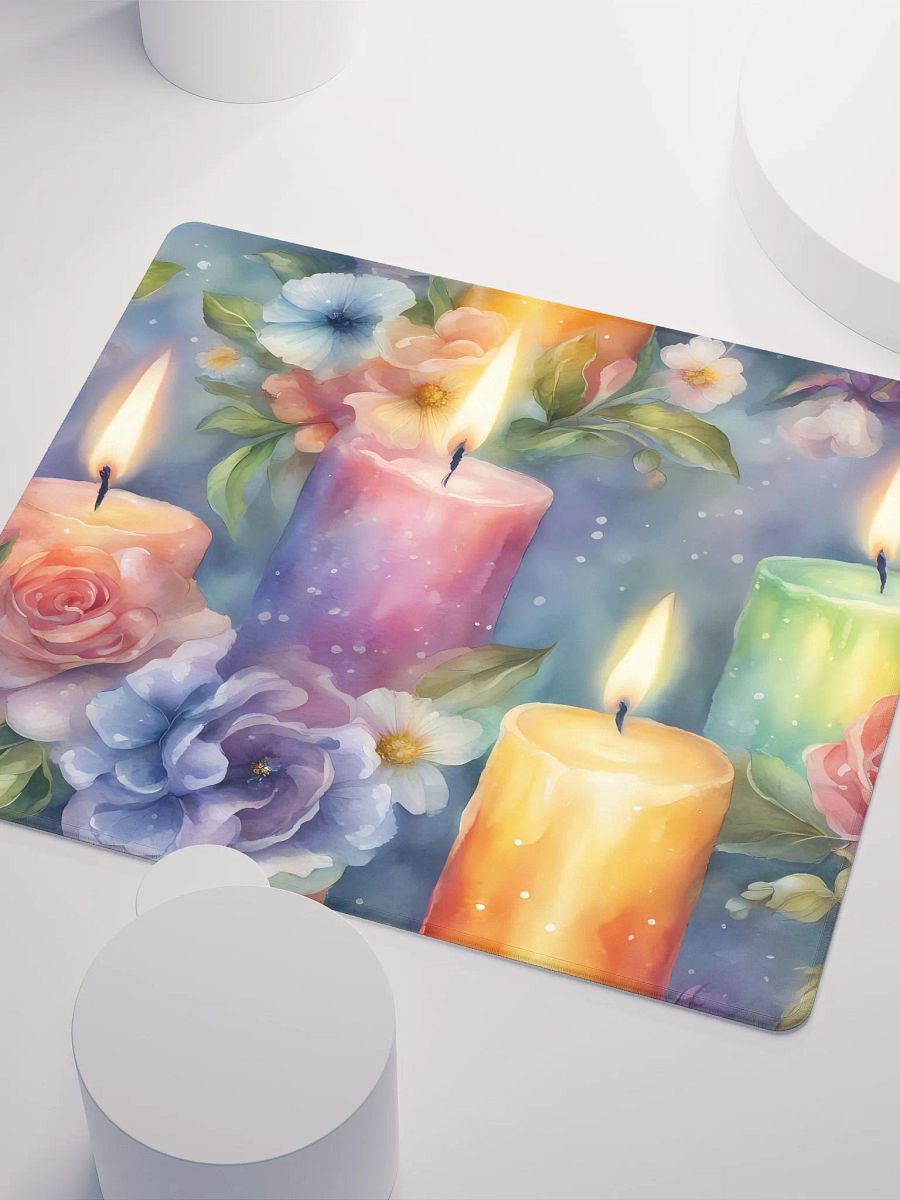 Ambient Candlelights with Flowers, Gaming Mouse Pad, 2 Sizes product image (3)