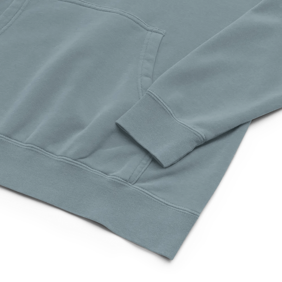 DELIGHTFULLY DIVISIVE (center, white design) embroidered pigment hoodie product image (66)