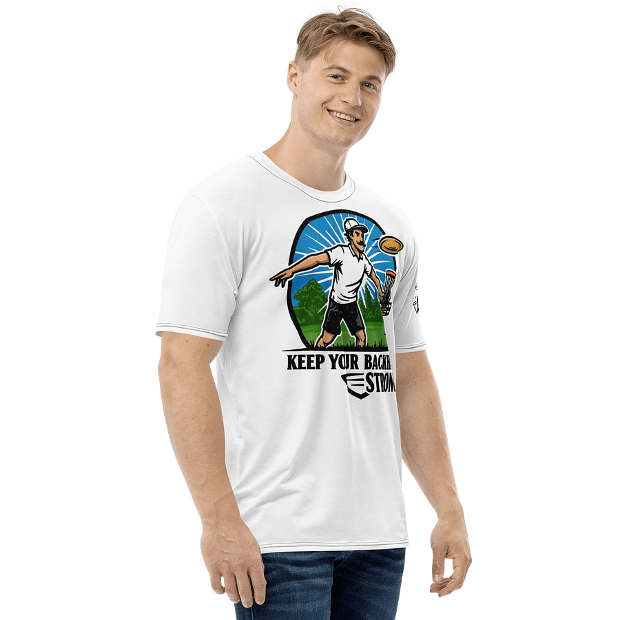 Fancy Lads Men's White T-Shirt "Keep Your Backhand Strong" product image (5)