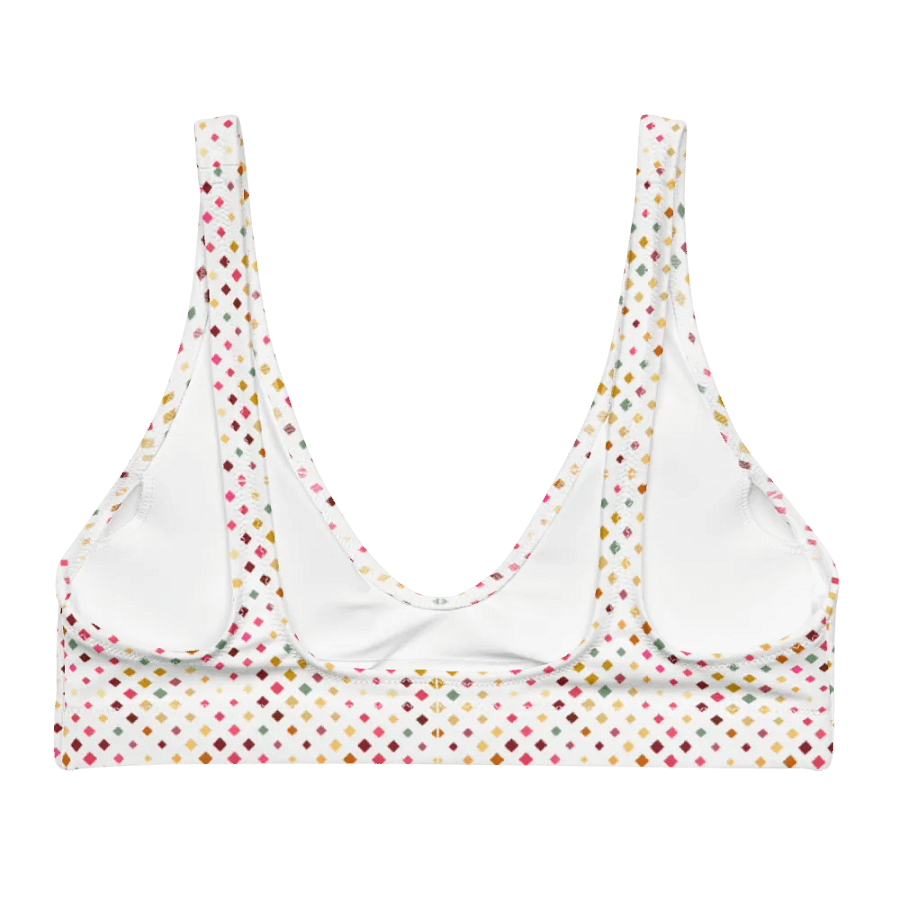 Colorful Square Pattern Design Padded Bikini Top - V5 product image (2)