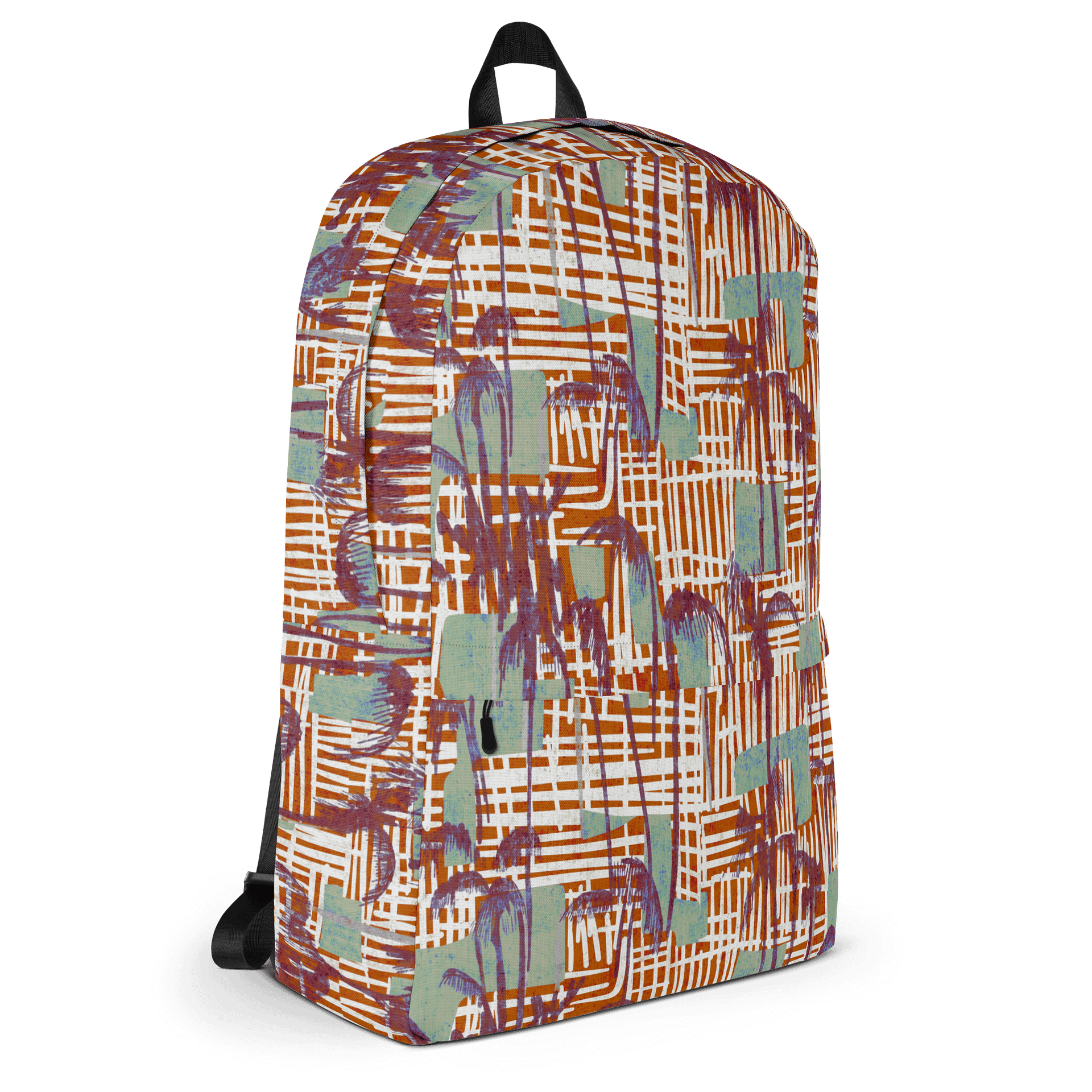Tropical Palm Grid Laptop Backpack w/ Front Pocket product image (3)