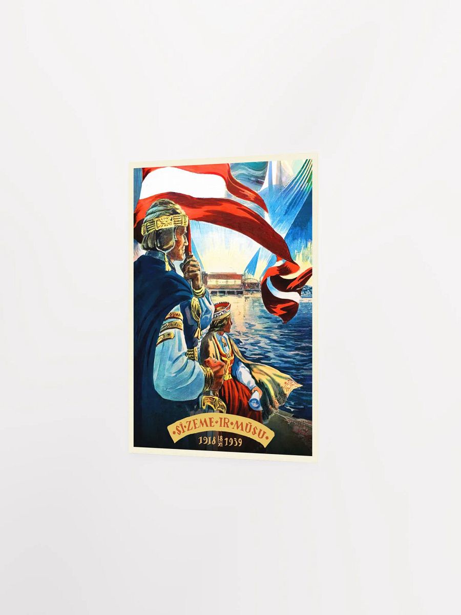 Latvia retro poster, Riga, 1939 — Retro travel poster, vintage travel wall art, propaganda poster, patriotic poster product image (7)