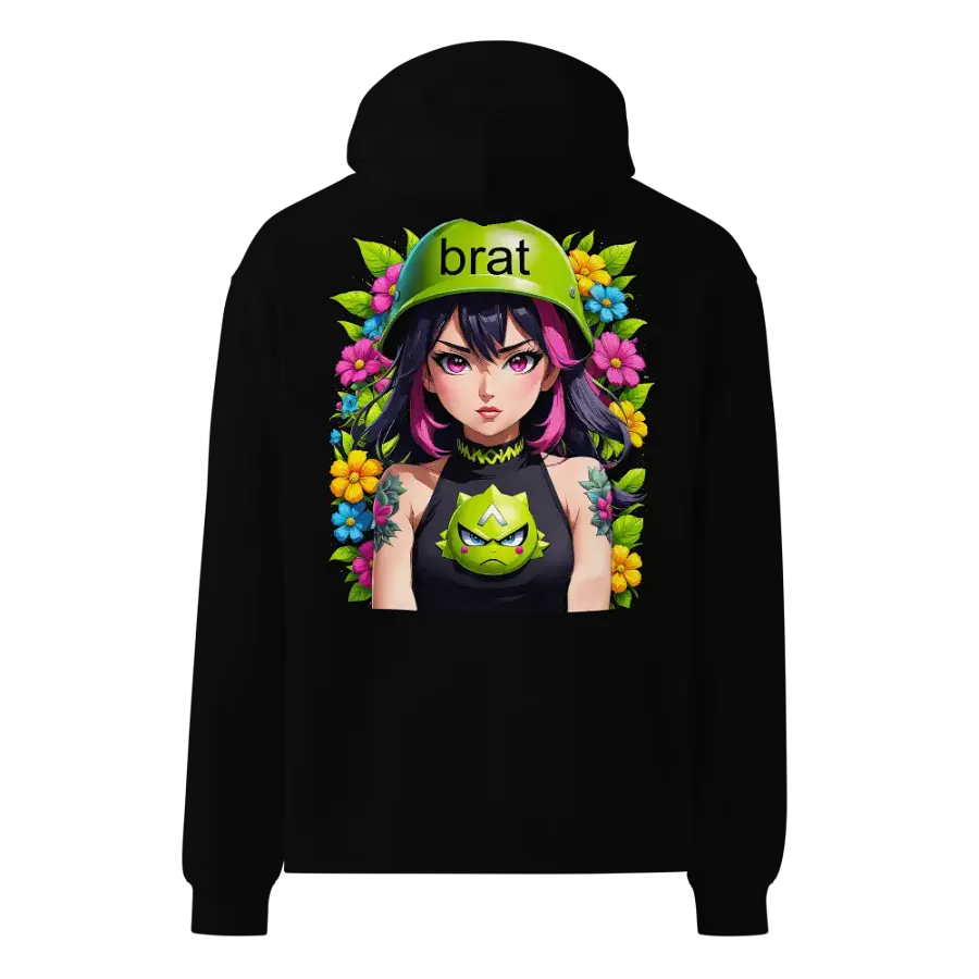Brat - Premium Hoodie (Black) Brat Life - v6 (Back Printed Design) product image (1)