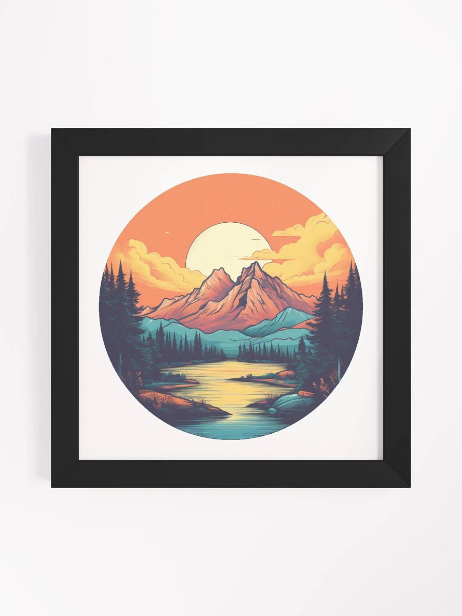 sunset mountains framed print product image (1)