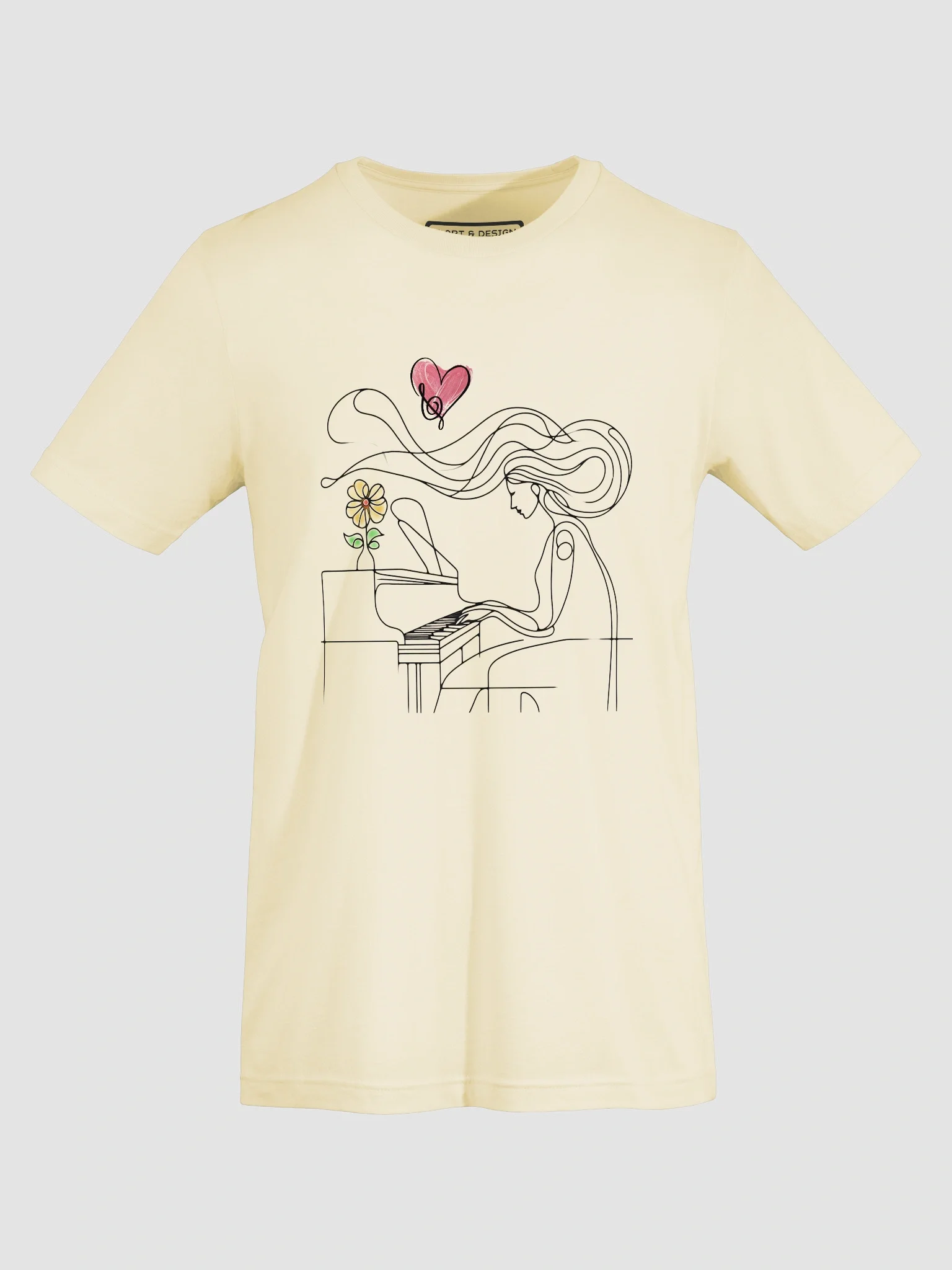Piano Player Young Woman with Heart T-Shirt product image (7)