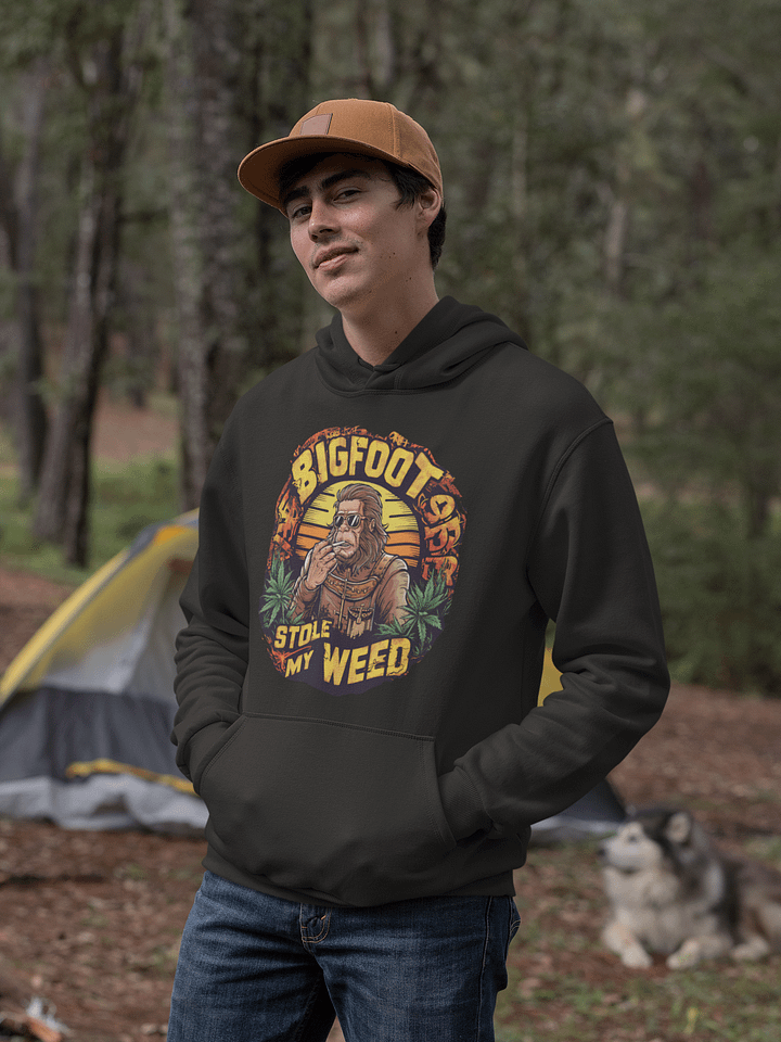 Sunset Sasquatch - Bigfoot Stole My Weed - Premium Unisex Hoodie product image (2)
