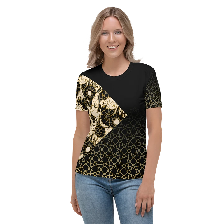 Black And Gold Patterned T-Shirt product image (1)