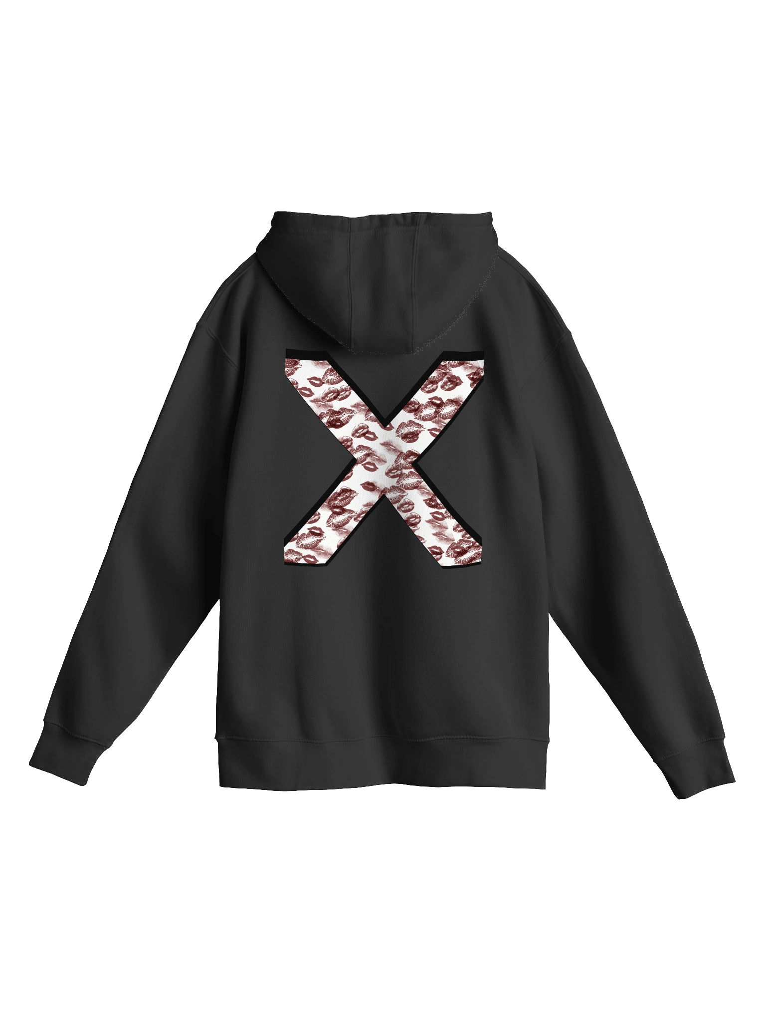 White X Burgundy Lipstick Kisses | Hoodie product image (1)
