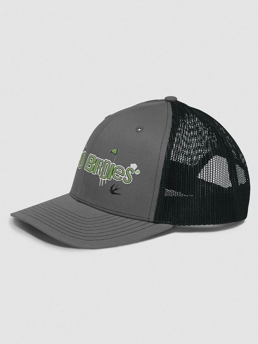 Lucid Birdies Streetwear Logo Trucker Hat-Charcoal-Black mesh product image (2)