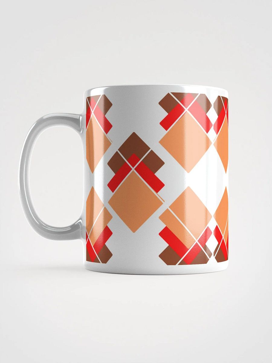 Brown, Red And Orange Overlapping Diamonds White Mug product image (16)