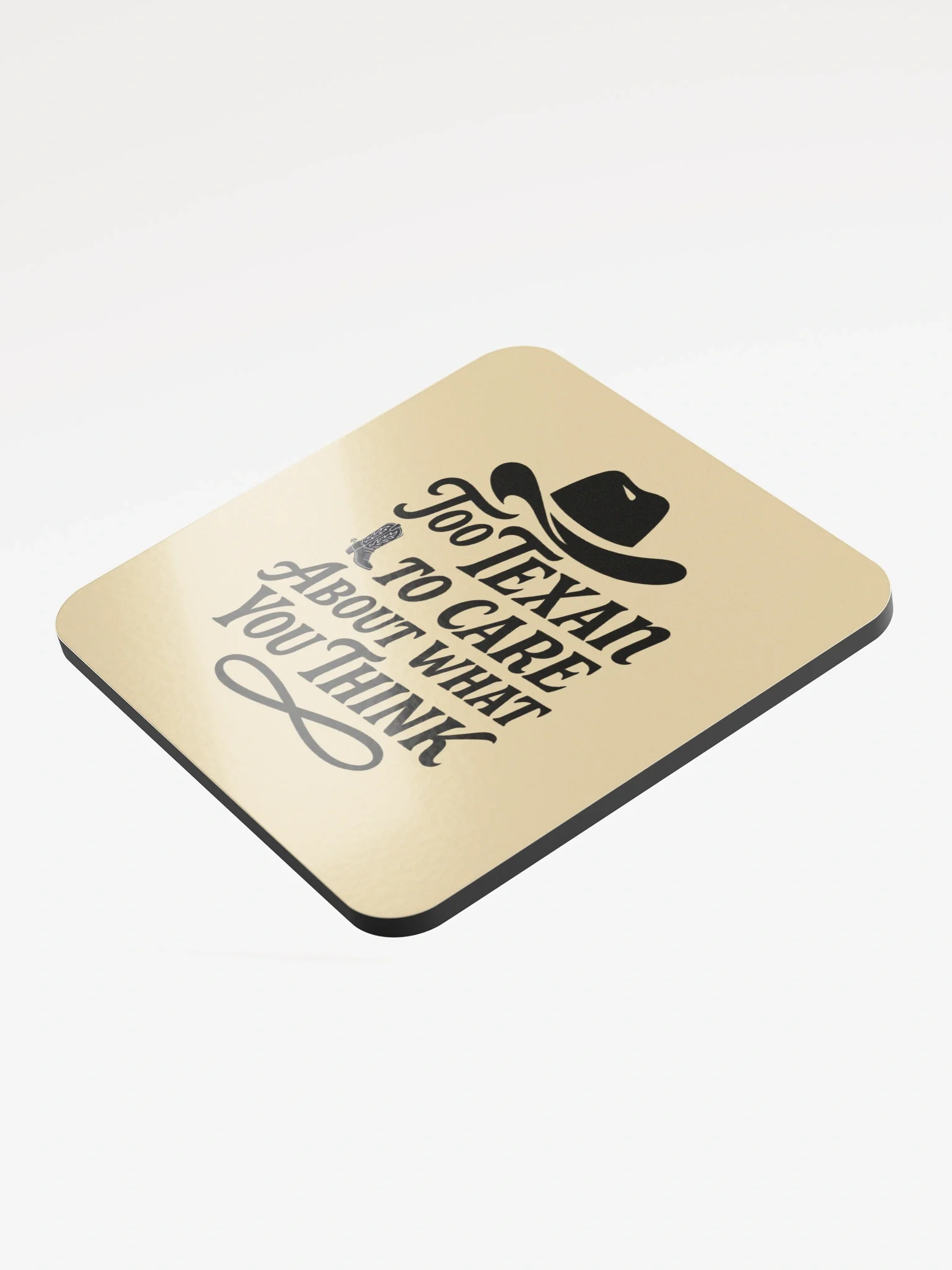 Too Texan to Care About What You Think Cork Coaster product image (3)