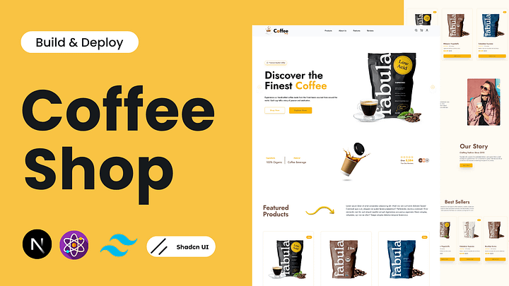 ☕ Build & Deploy a Coffee Shop E-Commerce Website with React, Next.js, TailwindCSS, Shadcn UI & AOS product image (2)