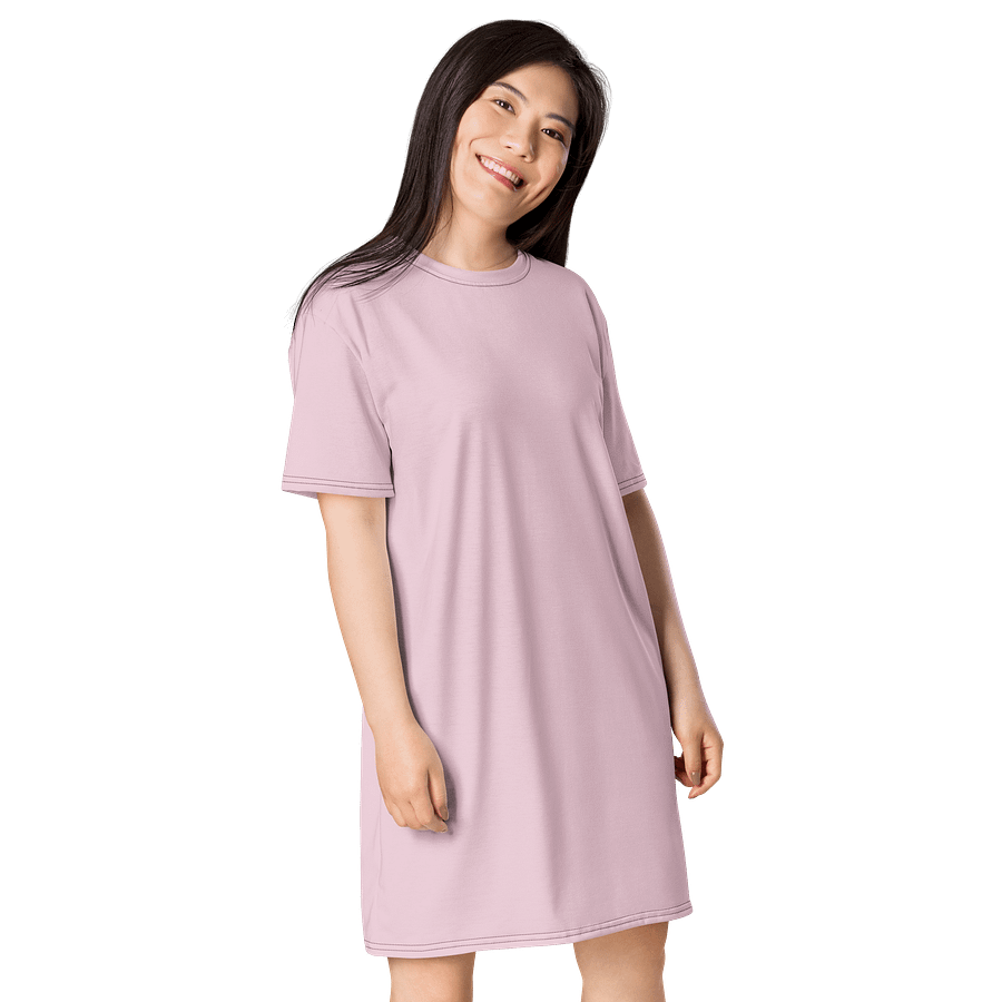 Oversized T-Shirt Dress - Elegant Pink Lace, Sizes 2XS-6XL product image (4)