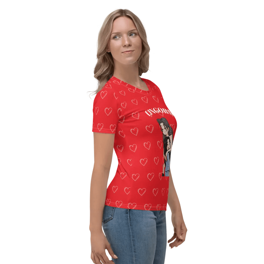 LingOrm Cartoon Design Valentine Crew Neck T-Shirt product image (4)