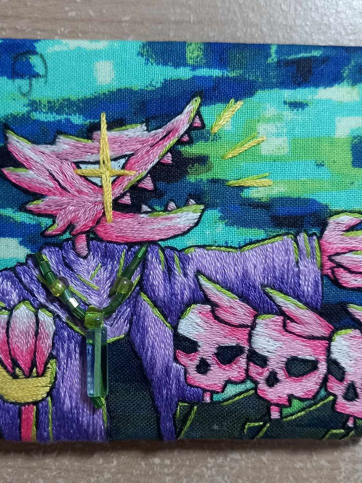 Nefarious Lizard Wizard Embroidery Square product image (1)