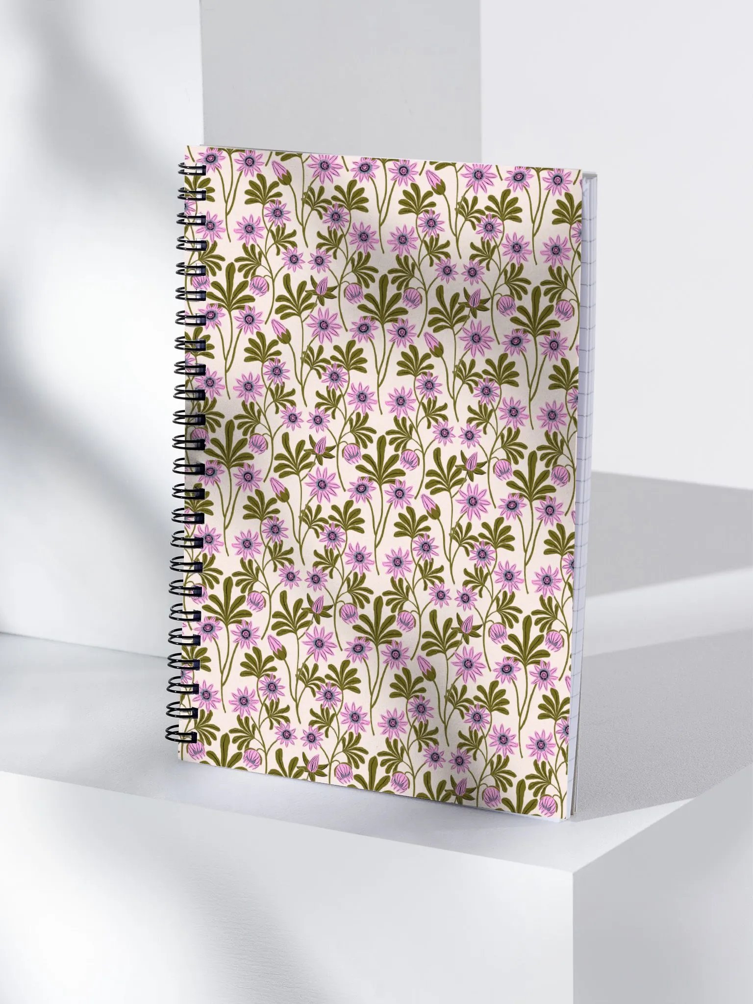 Passion Blooms - Pink and Green - Spiral Notebook product image (2)