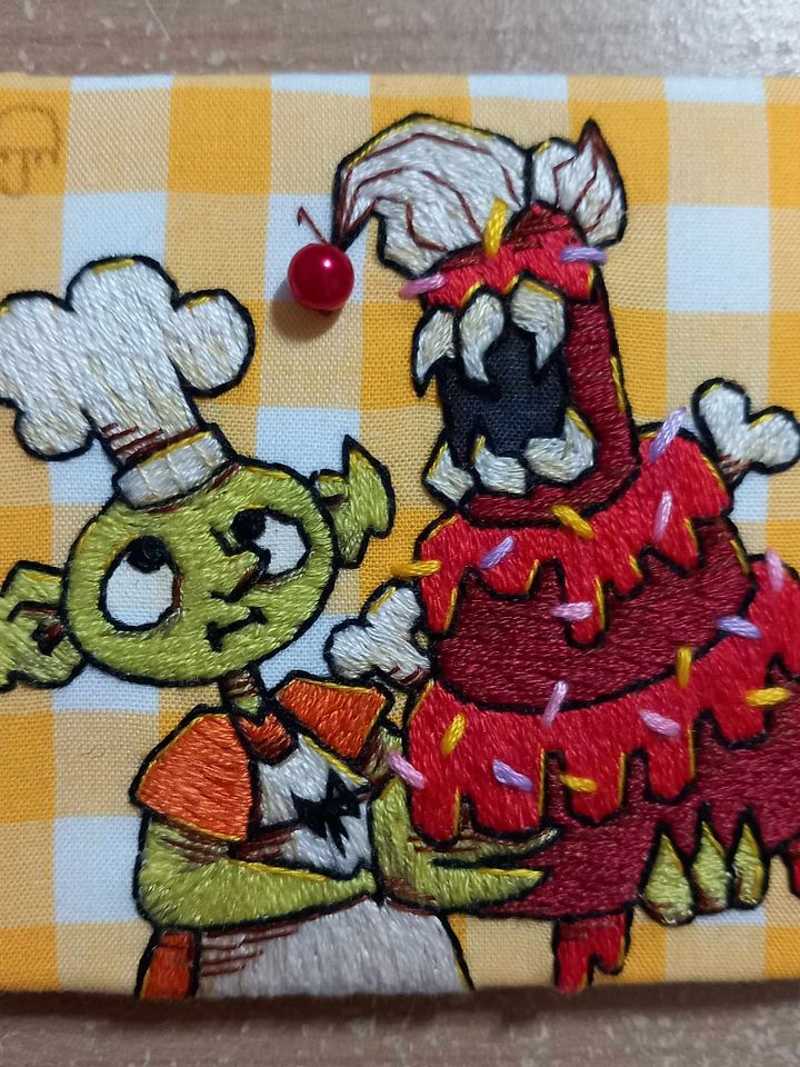 Silly Goblin Baker Embroidery Square product image (1)