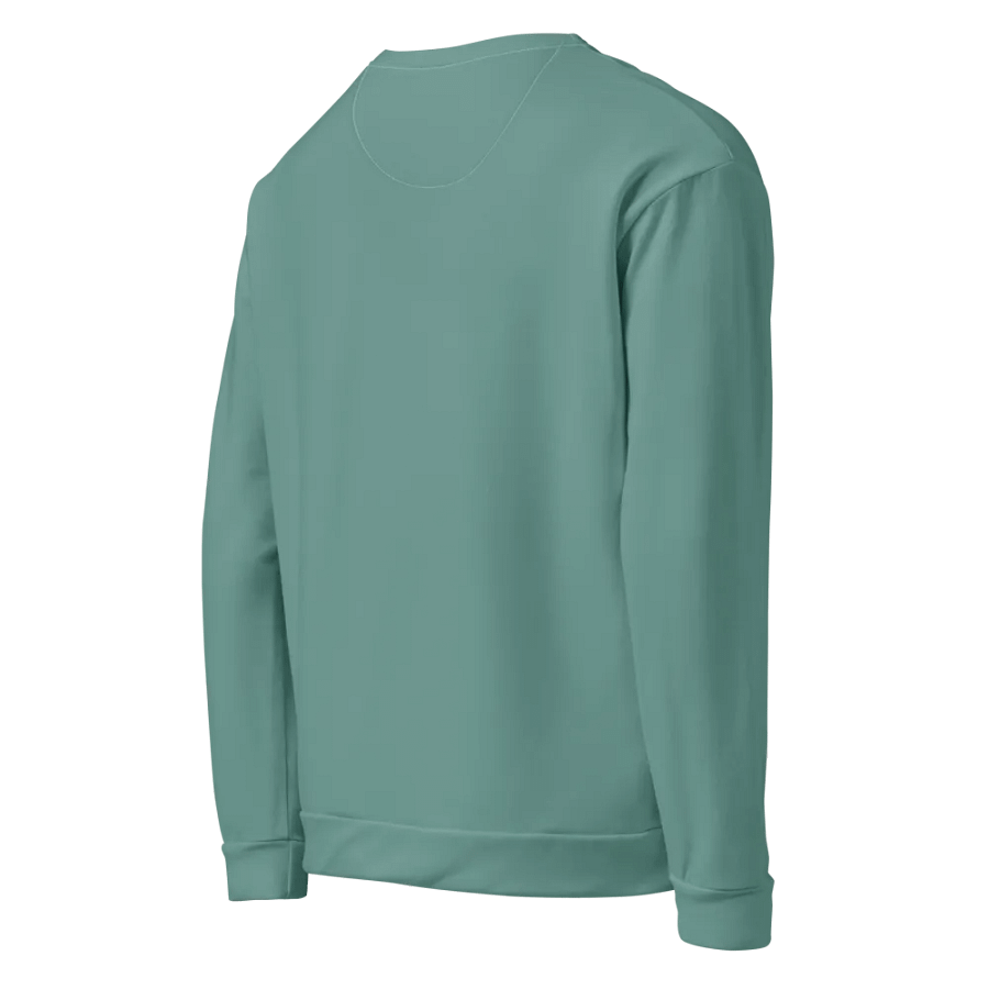 Plain Medium Teal Green Soft Summer Unisex Recycled Polyester Heavyweight Premium Sweatshirt by Treasure Pie product image (6)