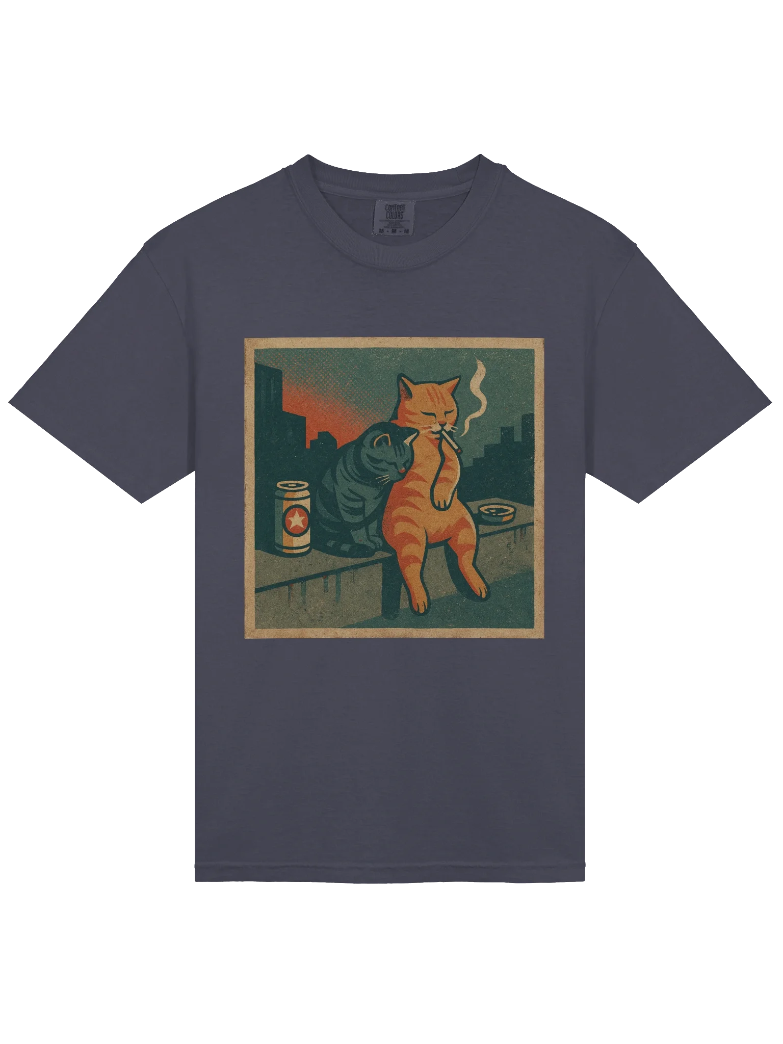Smoking Cat and Friend Funny Meme Cat Retro Comic Style T-shirt product image (3)