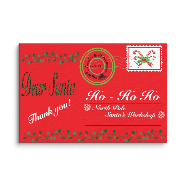 Christmas Wall Art - 'Dear Santa, Thank You!' Letter to Santa Wall Decor Canvas product image (2)