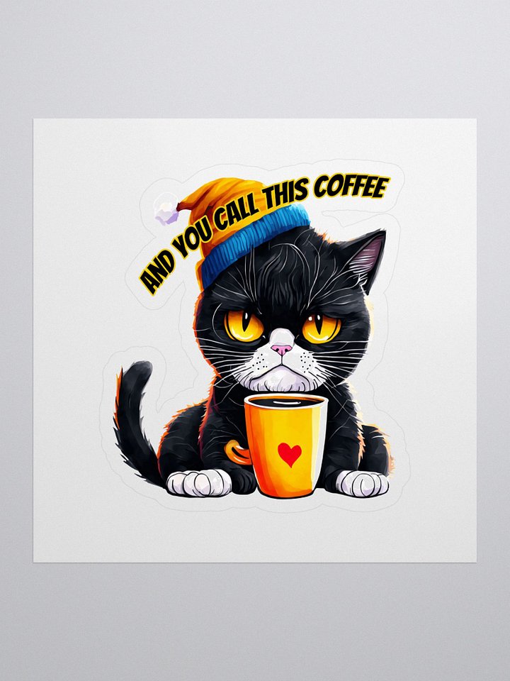 Whimsical Cat Coffee Sticker Set Mad Cat You Call This Coffee product image (1)