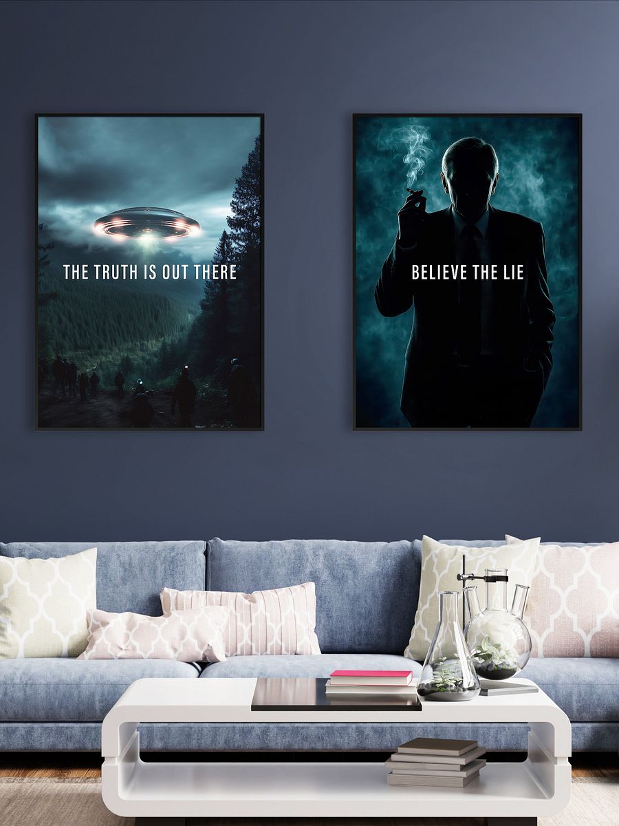 Believe the Lie/The X-Files poster, S04E24 tagline, 1997, Cigarette Smoking Man — sci-fi poster, movie art, I want to believe poster product image (2)