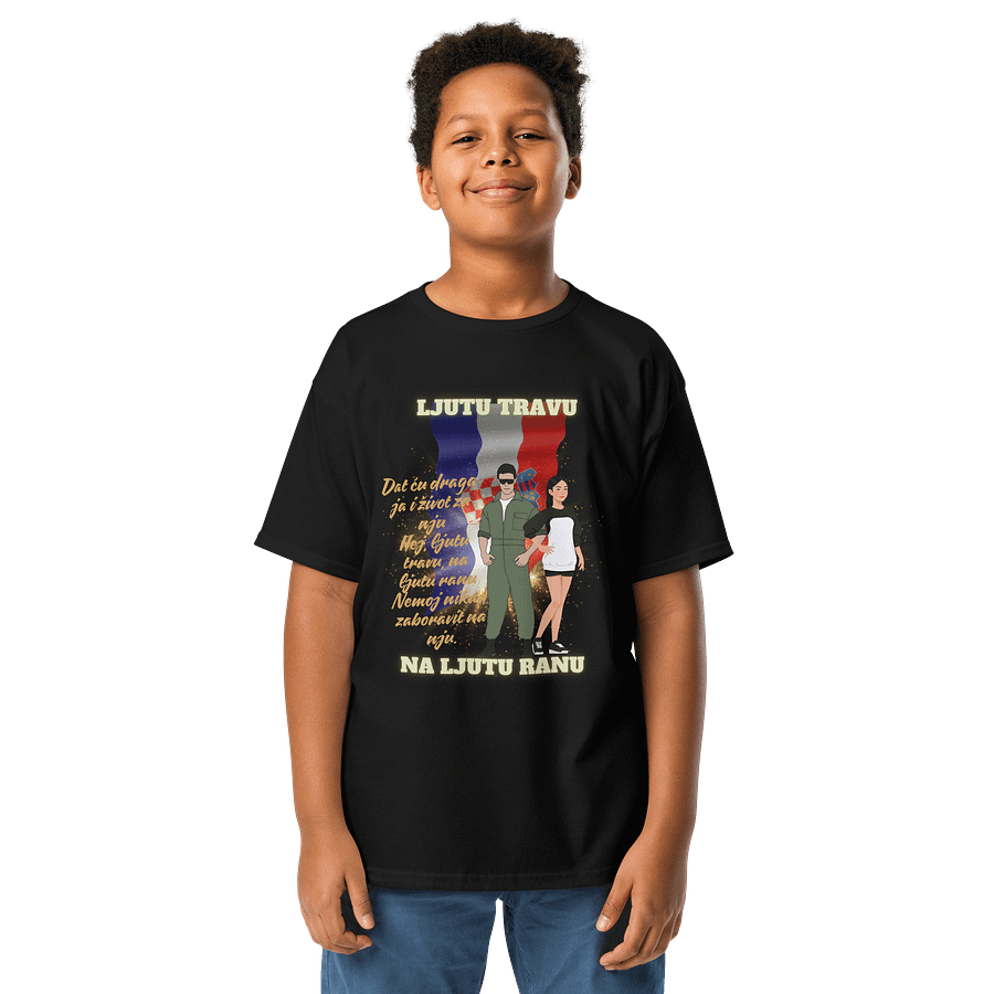 Patriotic Youth Flag Tee LJUTU TRAVU NA LJUTU RANU product image (1)