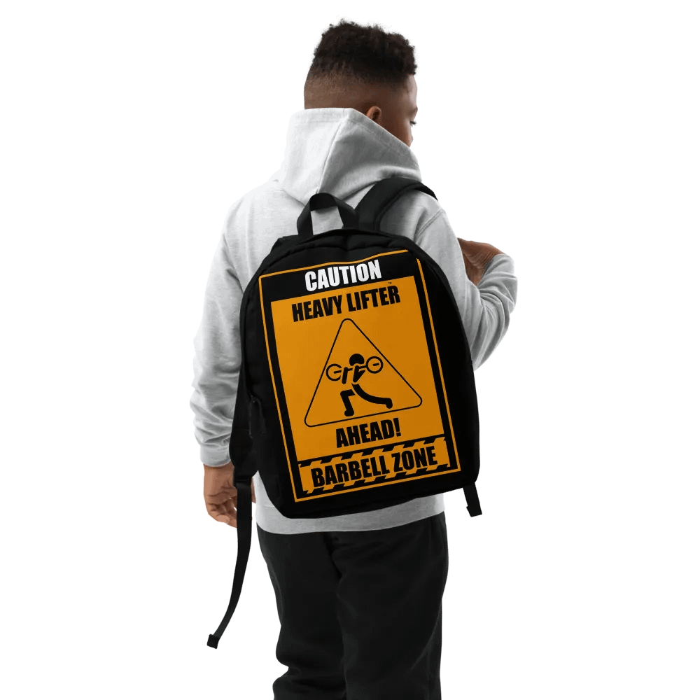 Caution Heavy Lifter Ahead Barbell Zone Backpack product image (7)